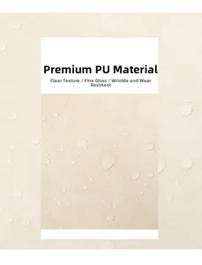 Macro shot of waterproof PU leather texture with water droplets on the surface