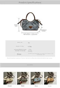 Detailed size specifications for the pleated PU leather crossbody bag with metal plaque
