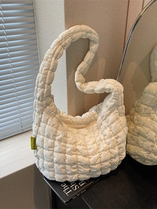 Fashion Quilted Puffer Cloud Bag Women Large Capacity Pleated Bubble Crossbody Bag Underarm Dumpling Bag Shoulder Tote Bag