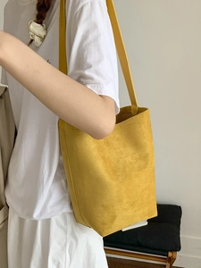 Women Retro Large Capacity PU Bucket Bag Simple Solid Color Shoulder Bag Fashion Versatile Hobo Bag Daily Tote Handbag