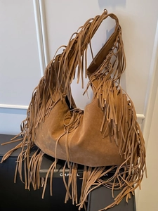Bohemian Retro PU Large Capacity Tassel Tote Bag For Women Versatile Soft Shoulder Underarm Hobo Bag Casual Shopping Bag