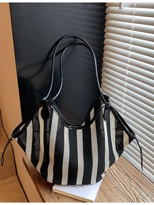 Women Straw Woven Tote Bag Large Capacity Striped Mesh Shoulder Bag Casual Summer Beach Shopping Handbag With Drawstring