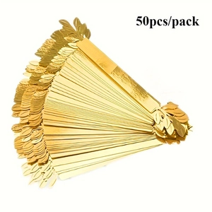 Detail of 50pcs gold leaf paper napkin rings for wedding table party decoration