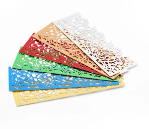 Detailed laser-cut hollow rose patterns on multi-color decorative paper strips