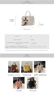 Size chart showing 20x15x9cm dimensions and PU material specs for the crossbody bag