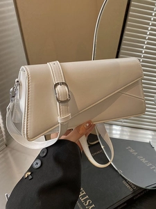 Women Faux Leather Crossbody Bag Geometric Flap Shoulder Bag Modern Asymmetrical Minimalist Square Satchel Daily Versatile Bag