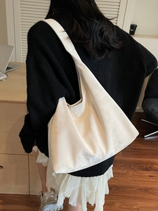 Large Capacity Hobo Tote Bag For Women Minimalist PU Leather Shoulder Bag Soft Vintage Commuter Shopping Bag
