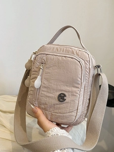 Women Men Multi-pocket Lightweight Washed Fabric Crossbody Bag Casual Small Square Shoulder Bag Summer Travel Sport Mobile Phone Bag