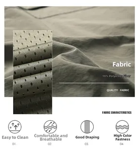 Detail of army green breathable mesh fabric and durable polyester texture on vest