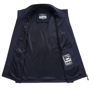 Gilet outdoor blu scuro da uomo ad asciugatura rapida con fodera in rete traspirante