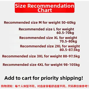 Size chart for outdoor fishing vest showing weight suggestions from M to 4XL sizes