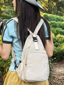 Women Fashion Mini Backpack Nylon Water Repellent Sling Chest Bag Lightweight Multi Pocket Casual Travel Crossbody Bag