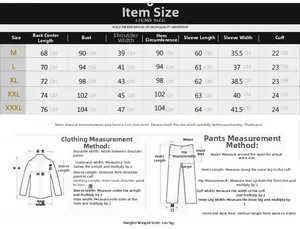 Tabella taglie per camicia casual da uomo con misure dettagliate espresse in centimetri