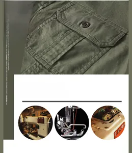 Detail view of army green shirt featuring a flap pocket with durable resin button