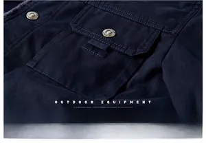 Detailed close-up of winter jacket chest pocket with vintage fashion metal buttons