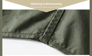 Detail view of reinforced inner stitching on army green short sleeve business shirt