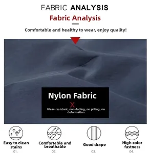 Détail de la texture du tissu en nylon durable, résistant à l'usure et respirant