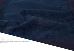 Macro detail of breathable dark blue stretch mesh fabric with quick-dry texture