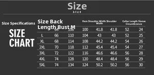Detailed size chart for men's fleece vest including chest and shoulder measurements