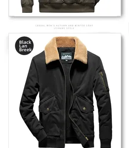 Close-up of winter work jacket with warm fleece collar and ribbed cuffs for men