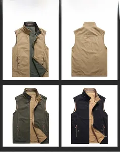 Multi-angle views showing front and back details of durable outdoor utility vests