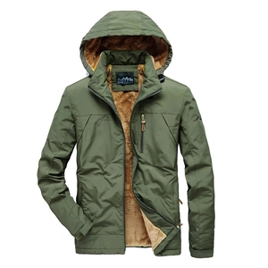 Veste Homme Extérieur Doublée Polaire à Capuche Hiver Chaud Coupe-vent Manteau Décontracté Multi Poches Rembourré Épais