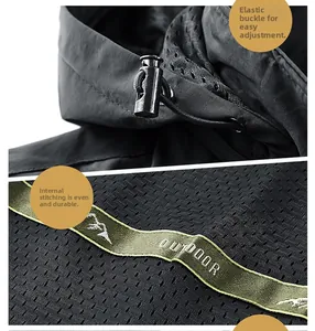 Détails du cordon de serrage réglable et de la doublure en maille de la veste