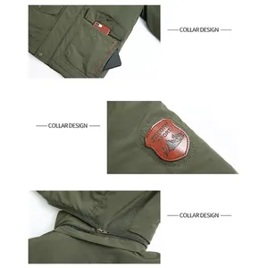 Men's green winter parka with removable hood and multi-pocket outdoor utility design