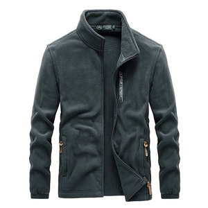 Veste Polaire Homme Extérieur Chaud Col Montant Fermeture Éclair Manteau Décontracté Vêtement Polaire pour Automne Hiver Randonnée