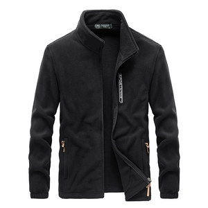 Veste polaire noire pour homme avec col montant zippé pour la randonnée en extérieur