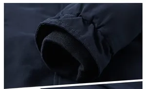 Detail shot of windproof double-layer cuffs with black ribbed knitting for thermal warmth
