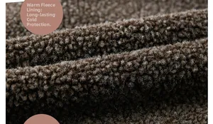 Close-up of brown sherpa fleece lining for vintage military jackets with thick warm texture