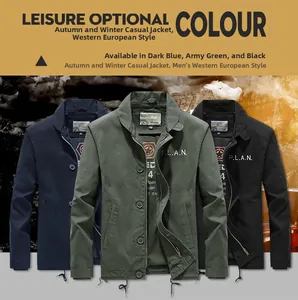 Close-up of winter fleece jackets in navy blue, army green and black with P.L.A.N. print