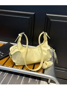 Borsa a Tracolla Hobo da Donna in Pelle PU di Grande Capacità Semplice Borsa a Spalla Pieghettata Coreana Borsa Dumpling Casual da Pendolare