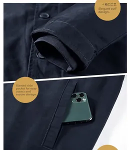 Detail of ribbed windproof cuffs and slanted side pockets on a men fleece jacket