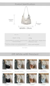 Paramètres de taille détaillés et comparaison des couleurs du sac à dos cabas en PU