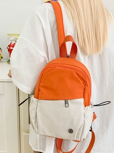 Mini sac à dos multifonctionnel en nylon orange et blanc étanche pour le voyage
