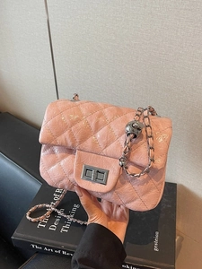 Sac Bandoulière Matelassé à Chaîne pour Femme en Cuir PU Petit Sac Messager Carré Avec Bandoulière Réglable à Boule
