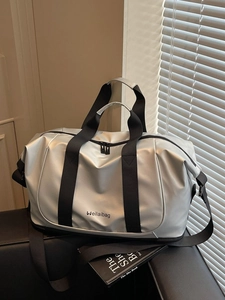 Silver metallic multipurpose travel bag with large capacity for gym and yoga