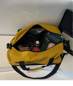 Top view of dry wet separated travel bag showing large capacity and interior storage