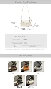 Detailed size and material specifications for this PU leather crossbody shoulder bag