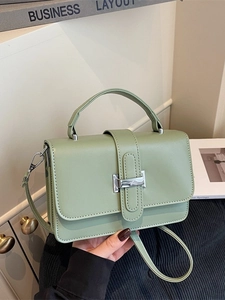 Women Fashion Solid Color PU Leather Shoulder Bag Retro Simple Small Square Handbag Crossbody Bag Commuting Versatile Purse