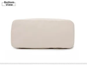 Detailed bottom view of water-resistant oxford bag showing durable fabric and zipper