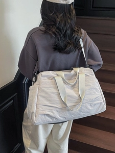 Grand sac fourre-tout en toile avec bandoulière réglable pour voyage et trajets