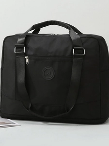 Black waterproof oxford travel bag with large capacity for gym, yoga, and weekend trips