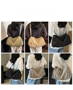 Canvas pillow bags in six colors including army green and black shown from various angles