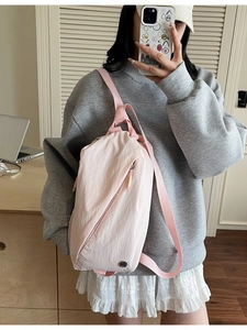Pink multipurpose canvas shoulder bag and crossbody pillow pack for summer casual style