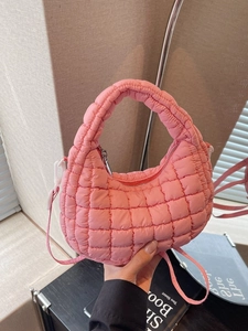 Sac Bandoulière Matelassé Mode pour Femmes Sac à Main Hobo Puffy à Carreaux Petit Sac Épaule Tendance pour Femmes