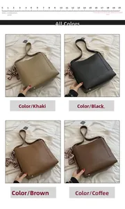 Four versatile large-capacity tote bags in khaki, black, brown, and coffee with silk scarves