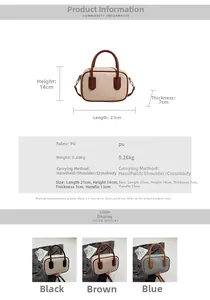 Size chart showing 21x14x7cm dimensions and specifications for this Boston bag